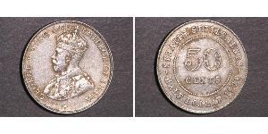 50 Cent Établissements des détroits (1826 - 1946) Argent George V (1865-1936)