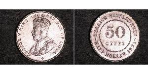 50 Cent Établissements des détroits (1826 - 1946) Argent George V (1865-1936)