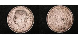 50 Cent Établissements des détroits (1826 - 1946) Argent Victoria (1819 - 1901)