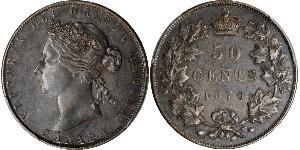 50 Cent Canada Argento Vittoria (1819 - 1901)