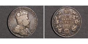 50 Cent Canada Argento Edoardo VII (1841-1910)