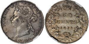 50 Cent Canada Argento Vittoria (1819 - 1901)