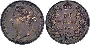 50 Cent Canada Argento Vittoria (1819 - 1901)