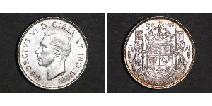 50 Cent Canada Argento Giorgio VI (1895-1952)