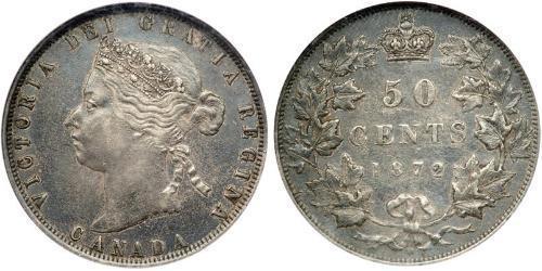 50 Cent Canada Argento Vittoria (1819 - 1901)