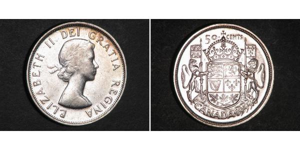 50 Cent Canada Argento Elisabetta II (1926-2022)