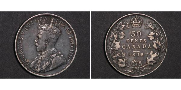 50 Cent Canada Argento Giorgio V (1865-1936)