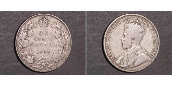 50 Cent Canada Argento Giorgio V (1865-1936)