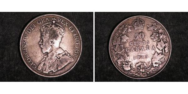 50 Cent Canada Argento Giorgio V (1865-1936)