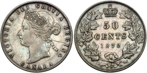50 Cent Canada Argento Vittoria (1819 - 1901)