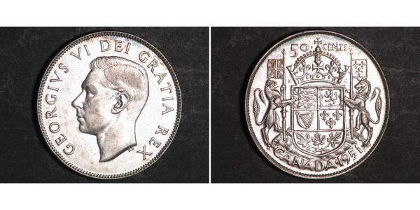 50 Cent Canada Argento Giorgio VI (1895-1952)