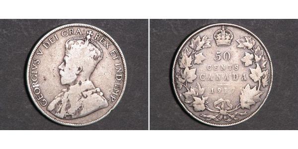 50 Cent Canada Argento Giorgio V (1865-1936)