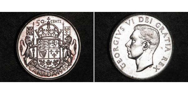 50 Cent Canada Argento Giorgio VI (1895-1952)