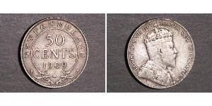 50 Cent Terranova e Labrador Argento Edoardo VII (1841-1910)