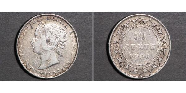 50 Cent Terranova e Labrador Argento Vittoria (1819 - 1901)