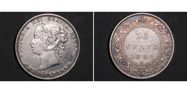 50 Cent Terranova e Labrador Argento Vittoria (1819 - 1901)