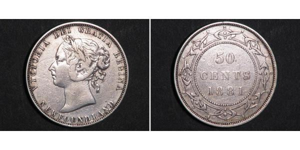 50 Cent Terranova e Labrador Argento Vittoria (1819 - 1901)