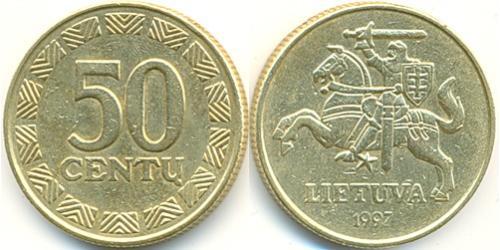 50 Cent Lithuania (1991 - ) Brass 