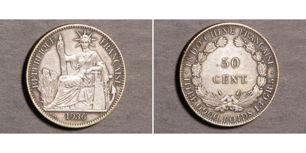 50 Cent Französisch-Indochina (1887-1954) Bronze/Nickel 