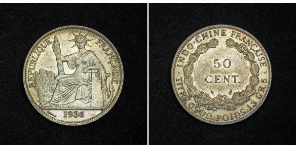 50 Cent French Indochina (1887-1954) Bronze/Nickel 