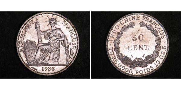 50 Cent Indochine française (1887-1954) Bronze/Nickel 