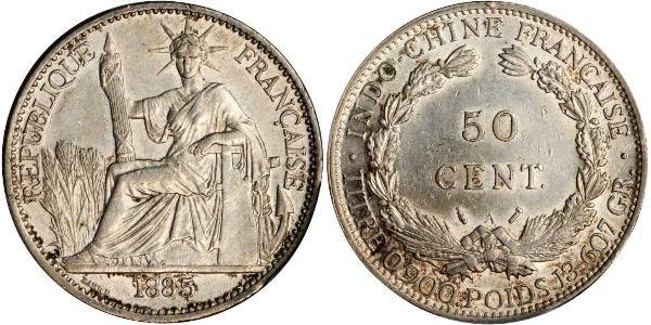 50 Cent Indocina francese (1887-1954) Bronzo/Nichel 