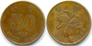 50 Cent Hong Kong Copper/Brass 