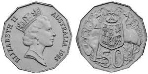 50 Cent Australia (1939 - ) Copper/Nickel Elizabeth II (1926-2022)