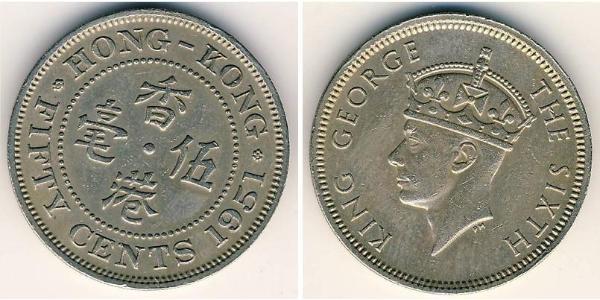 50 Cent Hong Kong Copper/Nickel 