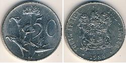 50 Cent Afrique du Sud Cuivre/Nickel 