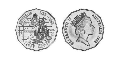 50 Cent Australie (1939 - ) Cuivre/Nickel Elizabeth II (1926-2022)