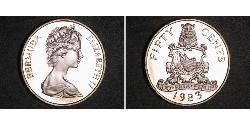 50 Cent Bermudes Cuivre/Nickel Elizabeth II (1926-2022)