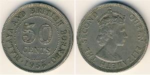 50 Cent Fédération de Malaisie (1948 - 1963) Cuivre/Nickel 