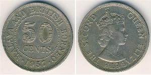 50 Cent Fédération de Malaisie (1948 - 1963) Cuivre/Nickel 