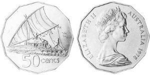 50 Cent Australien (1939 - ) Kupfer/Nickel Elizabeth II (1926-2022)