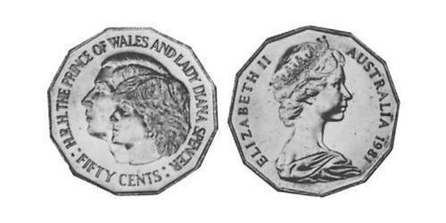 50 Cent Australien (1939 - ) Kupfer/Nickel Elizabeth II (1926-2022)