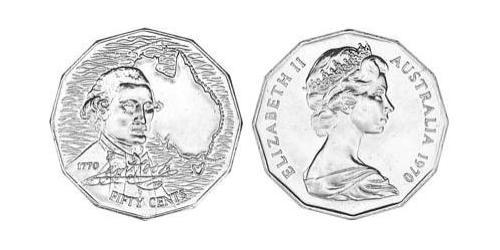 50 Cent Australien (1939 - ) Kupfer/Nickel Elizabeth II (1926-2022)