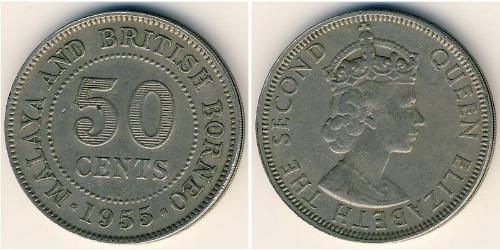 50 Cent Föderation Malaya (1948 - 1963) Kupfer/Nickel 