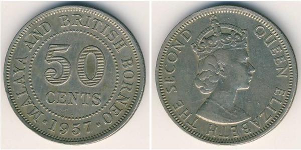 50 Cent Föderation Malaya (1948 - 1963) Kupfer/Nickel 