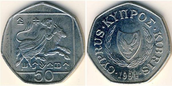 50 Cent Republik Zypern (1960 - ) Kupfer/Nickel 