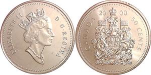 50 Cent Canadá Níquel Isabel II (1926-2022)