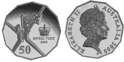 50 Cent Australia (1939 - ) Níquel/Cobre Isabel II (1926-2022)