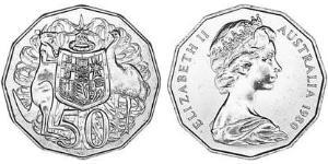 50 Cent Australia (1939 - ) Níquel/Cobre Isabel II (1926-2022)