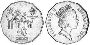 50 Cent Australia (1939 - ) Níquel/Cobre Isabel II (1926-2022)