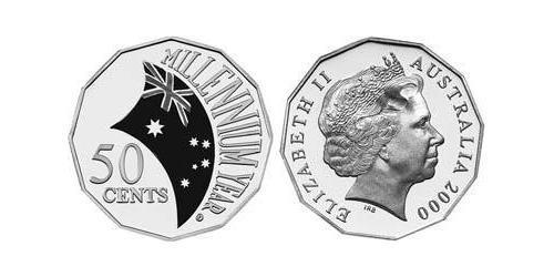 50 Cent Australia (1939 - ) Níquel/Cobre Isabel II (1926-2022)