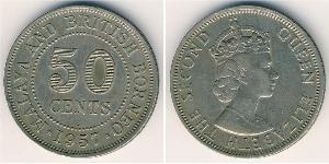 50 Cent Federación Malaya (1948 - 1963) Níquel/Cobre 