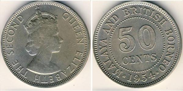 50 Cent Federación Malaya (1948 - 1963) Níquel/Cobre 