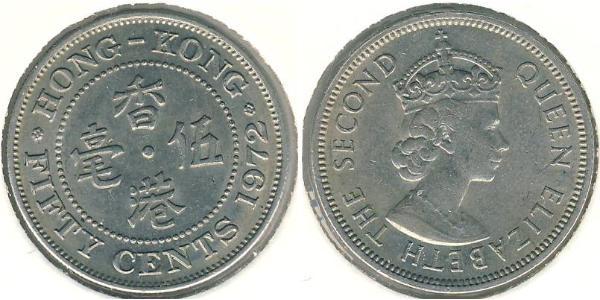 50 Cent Hong Kong Níquel/Cobre 
