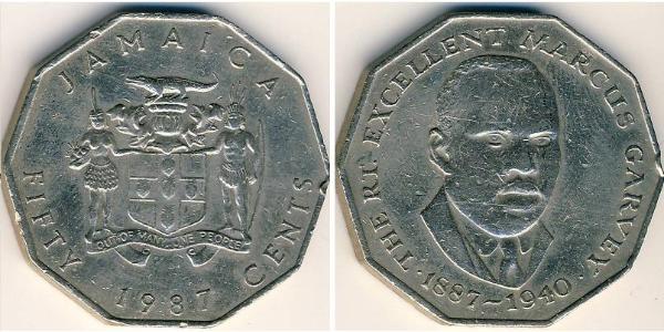 50 Cent Jamaica (1962 - ) Níquel/Cobre 