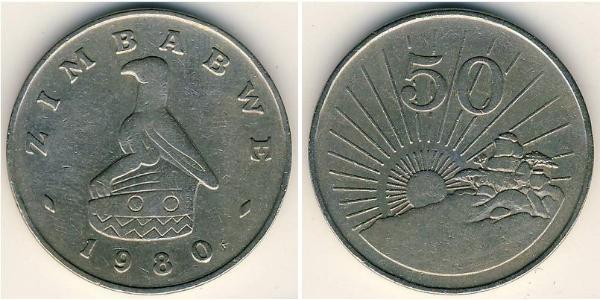 50 Cent Zimbabue (1980 - ) Níquel/Cobre 